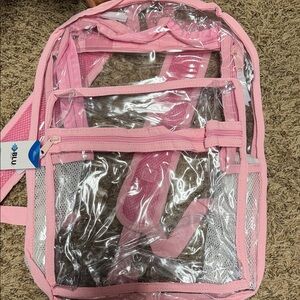 Pink Clear Backpack
